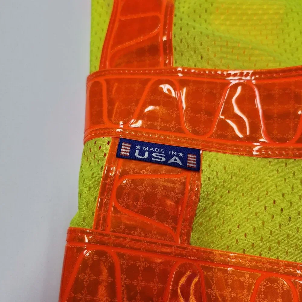 ML Kishigo LA Metro Safety Vest Medium High Vis Reflective Made in USA  w Pin L